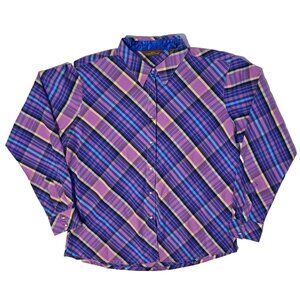 Aura Wrangler Pink & Purple Plaid Western Shirt - XL Long Sleeve Button Up Rodeo